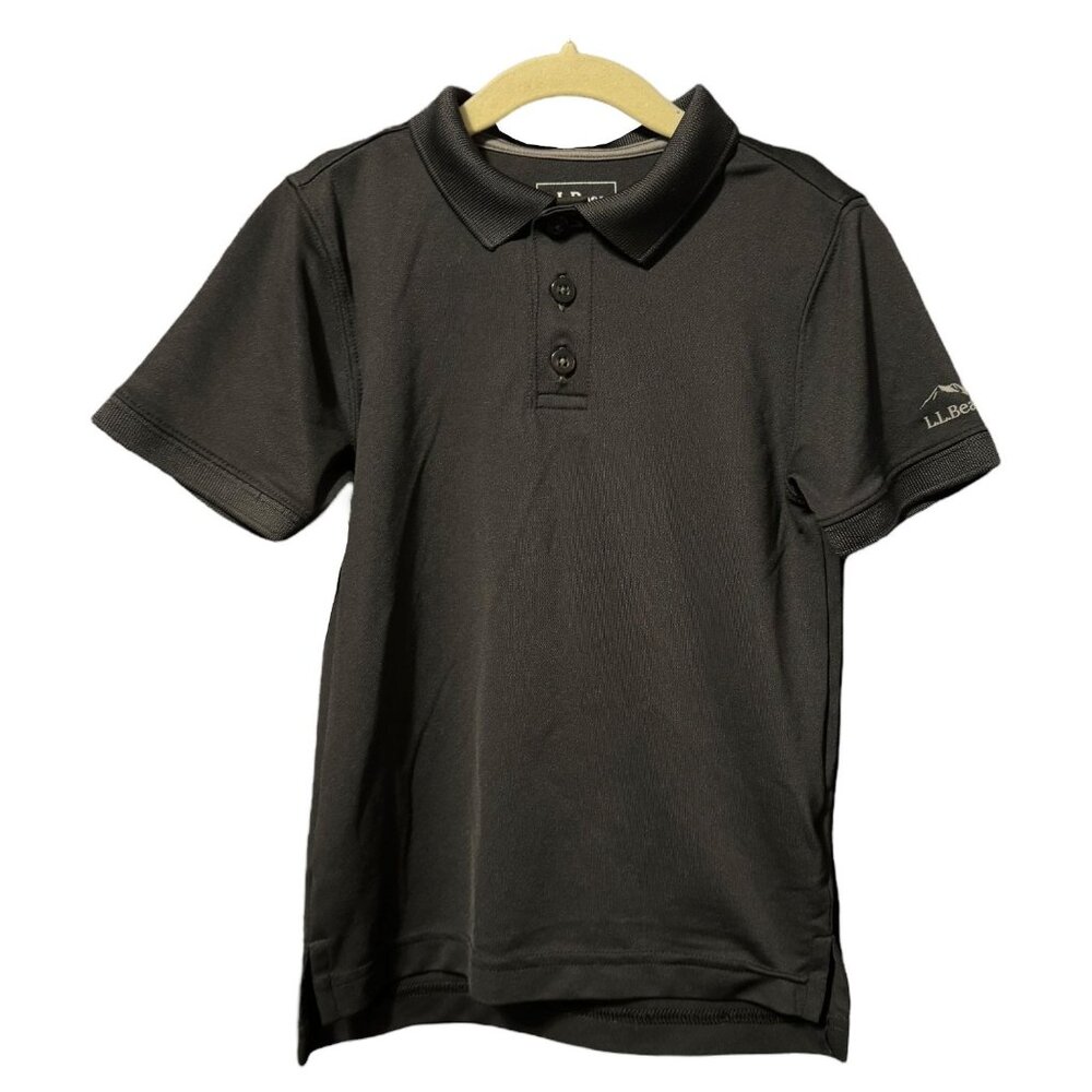 L.L. Bean Kids Short Sleeve Black Polo Shirt, Size L / 6X - 7, Llbean